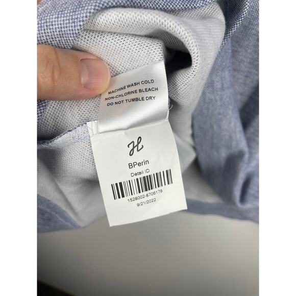 NWT J. Hilburn Men's Light Blue 100% Cotton Quarter Zip Pullover - Picture 6 of 8